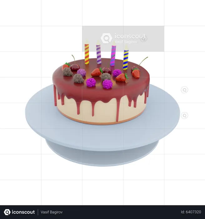 Berry Cake  3D Icon