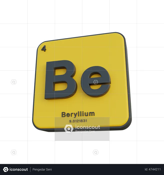 Beryllium  3D Illustration