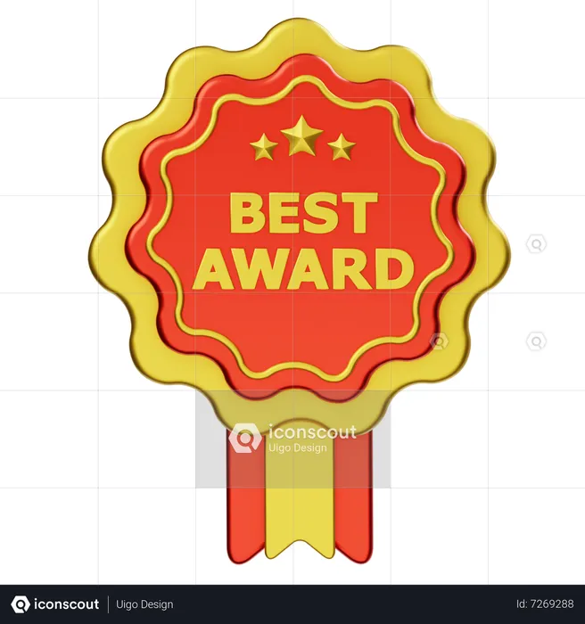 Best Award Ribbon Emoji 3D Icon