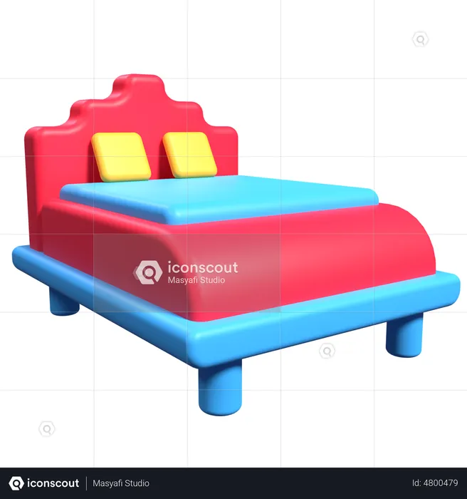 Bett  3D Illustration