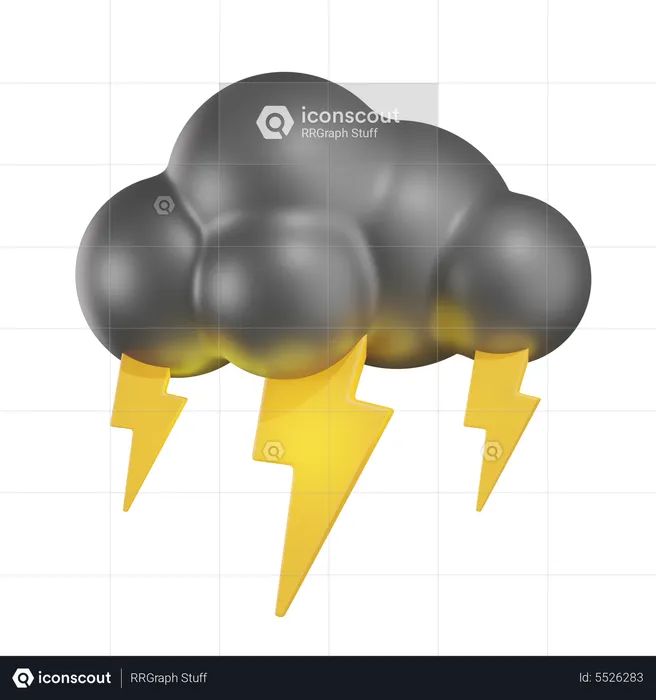 Bewölkt Donner  3D Icon