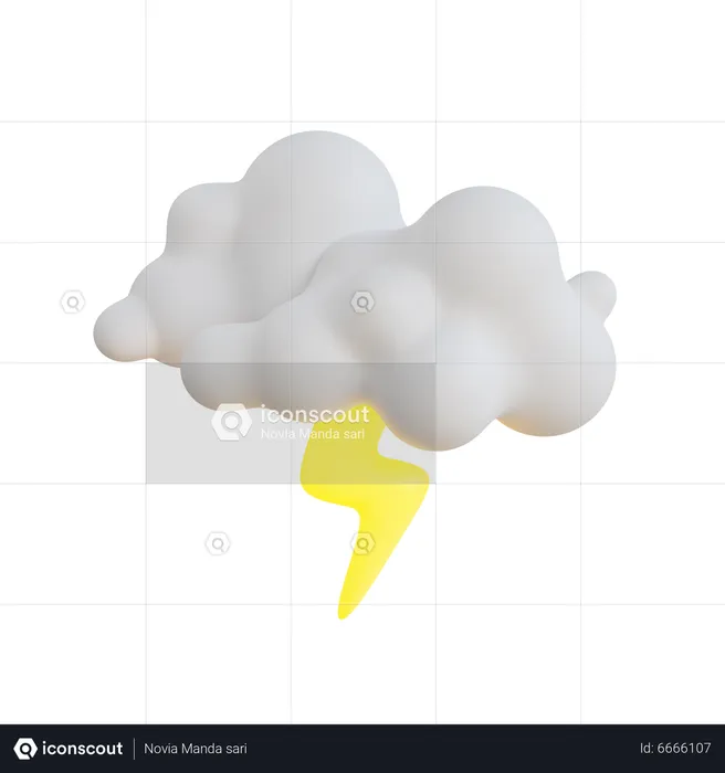 Bewölkt Donner  3D Icon