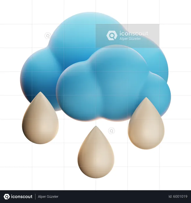 Bewölkt Regen  3D Icon