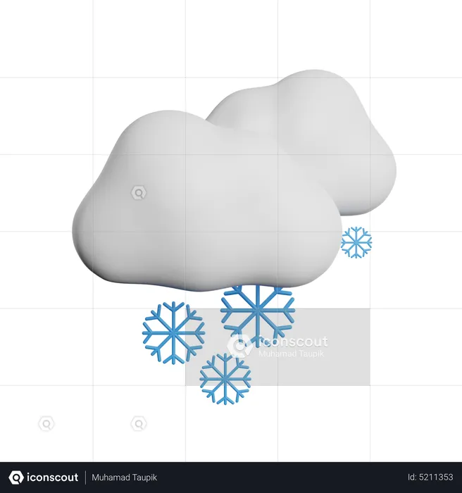 Bewölkt Schnee  3D Icon