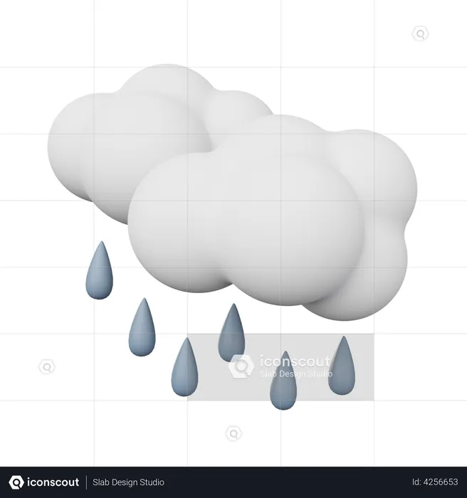 Bewölkt und regnerisch  3D Illustration