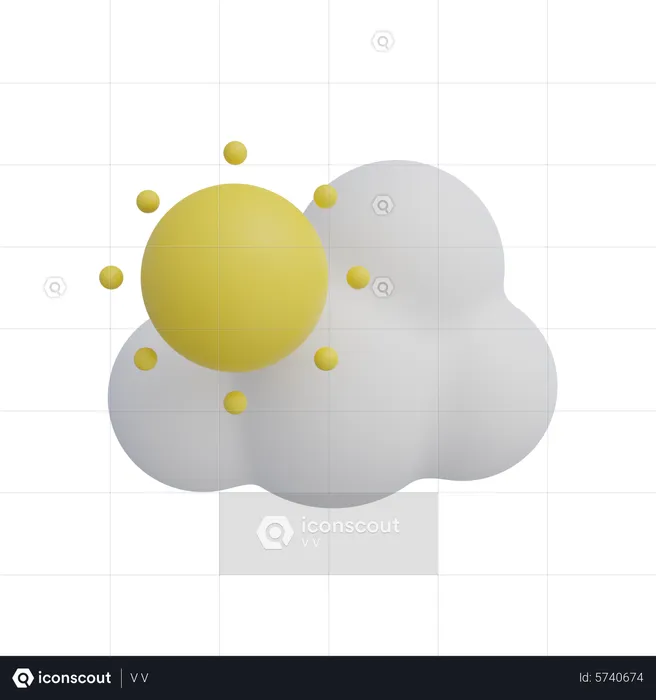 Bewölkter Tag  3D Icon