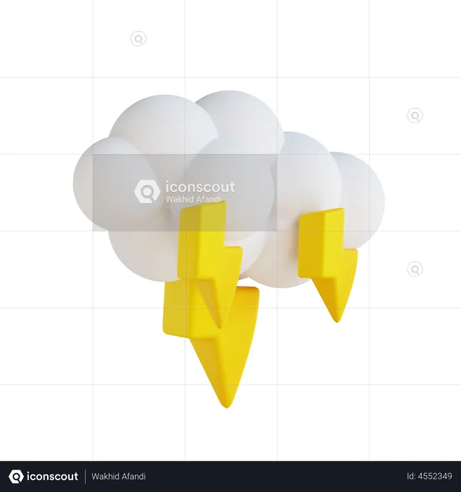 Bewölktes Wetter und Blitze  3D Illustration