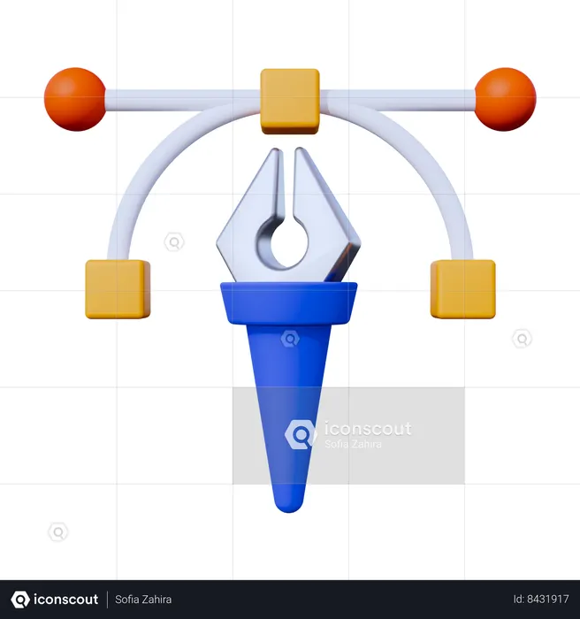 Bezier Tool  3D Icon