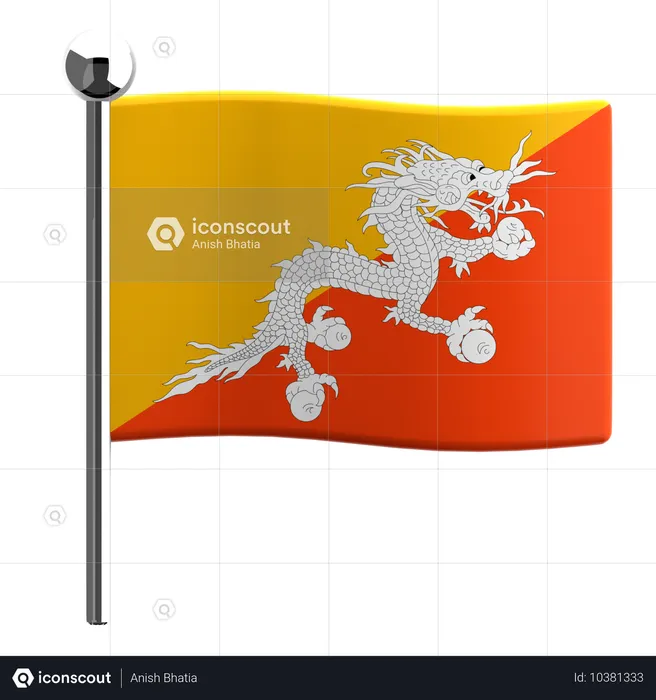 부탄 Flag 3D Icon