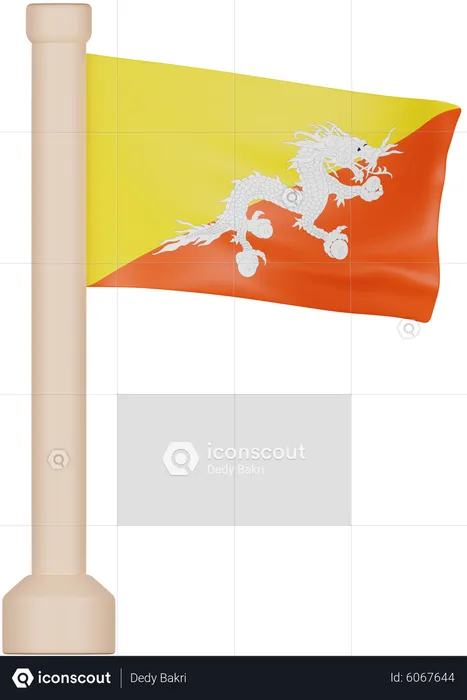 Bhutan-Flagge Flag 3D Icon