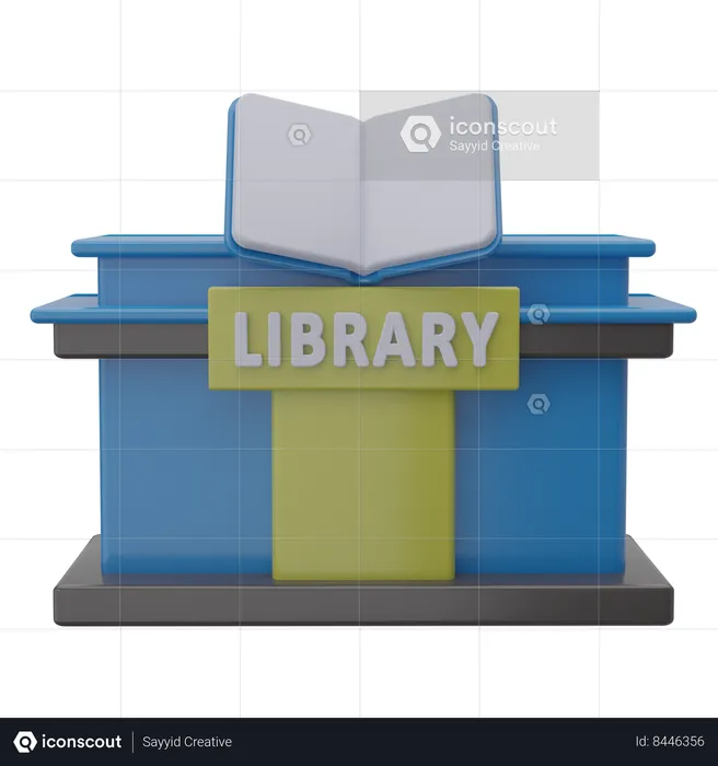 Biblioteca  3D Icon