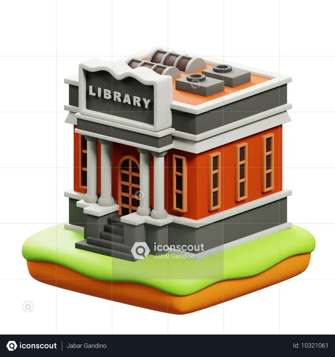 Bibliothek  3D Icon