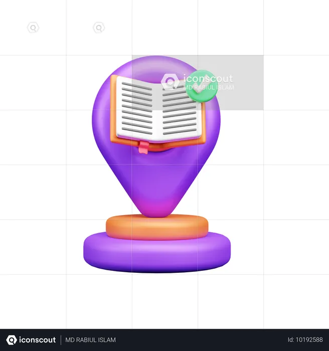 Standort der Bibliothek  3D Icon