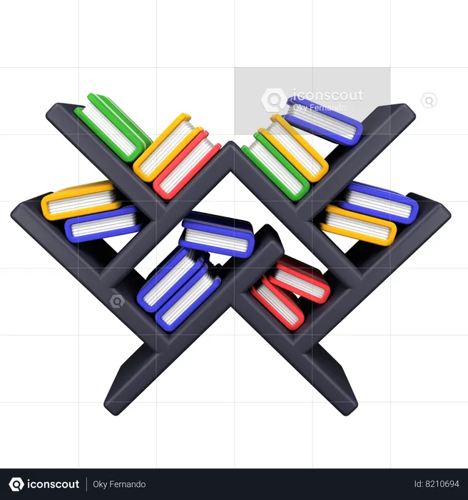 Étagère à livres  3D Icon