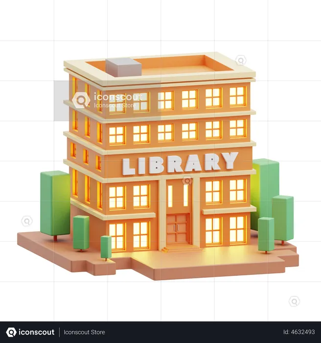 Bibliothèque  3D Illustration