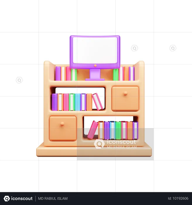 Système de bibliothèque  3D Icon