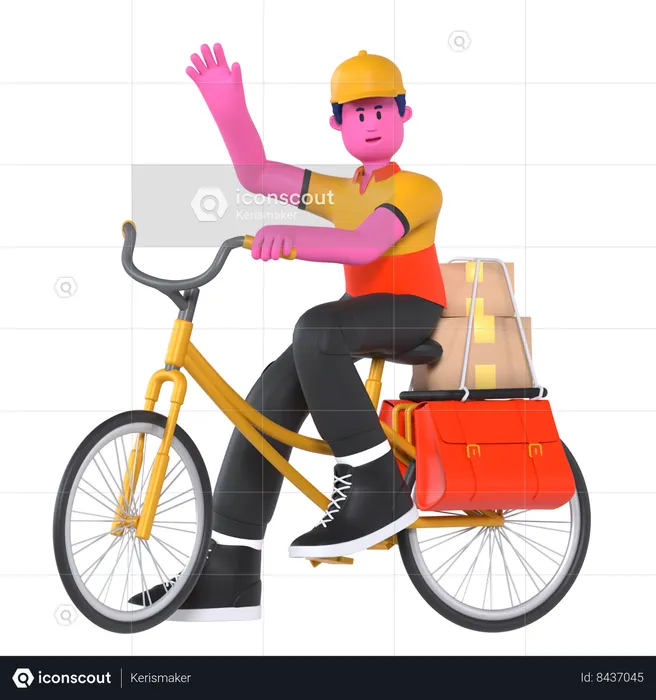 Bicycle delivery  3D Illustration