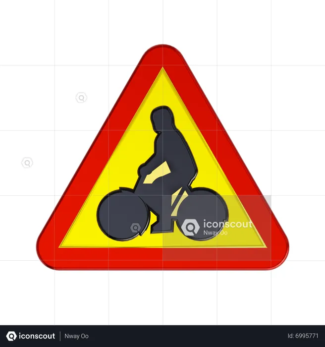 Bicyclist Road Sign  3D Icon