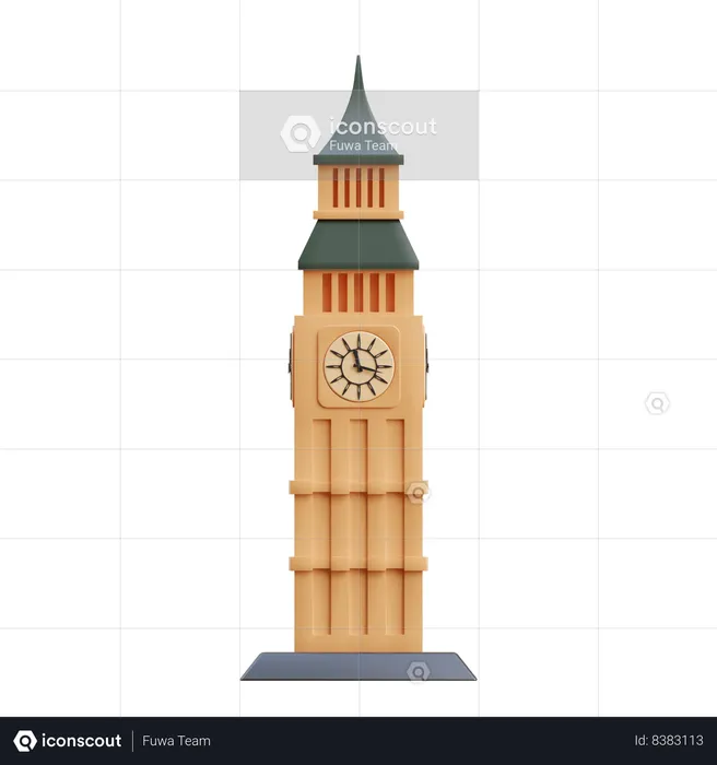 Big Ben Clock Tower  3D Icon