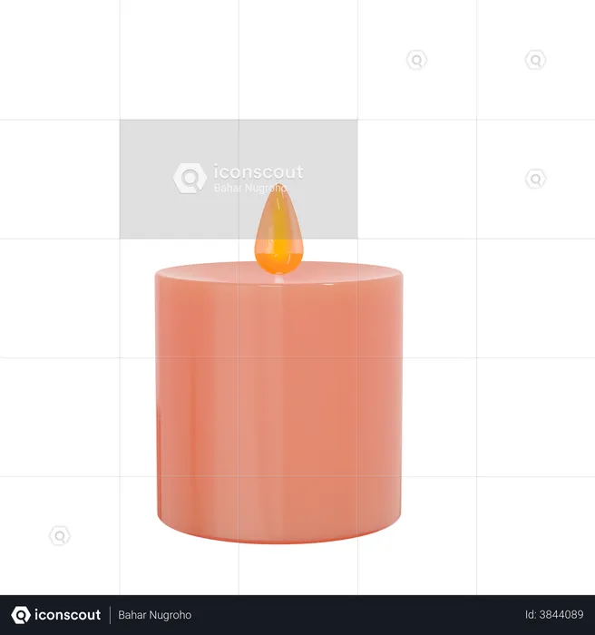 Big Candle  3D Illustration