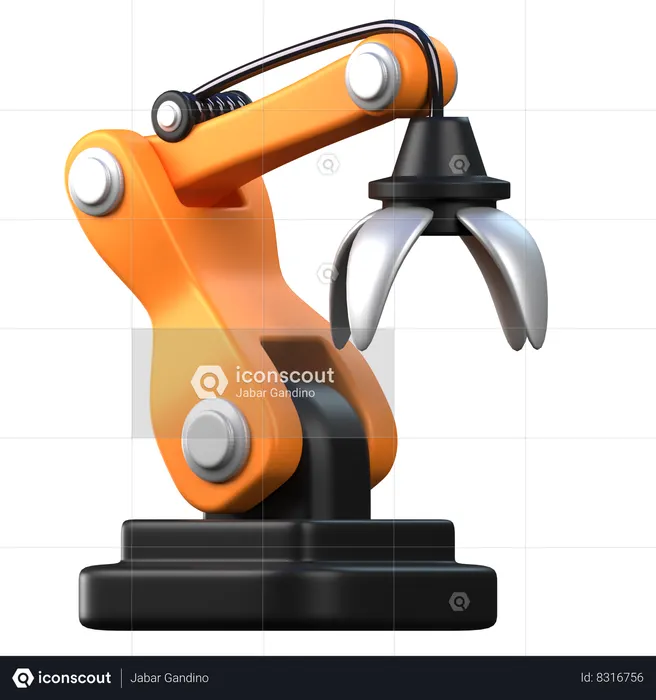 Big Claw Robotic Arm  3D Icon