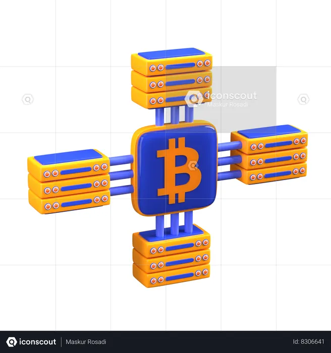 Big Data Blockchain  3D Icon