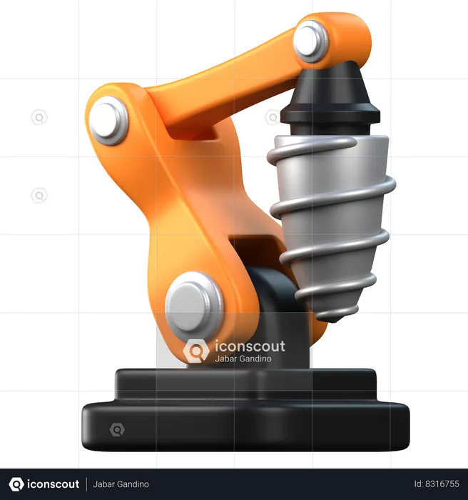Big Drill Robotic Arm  3D Icon