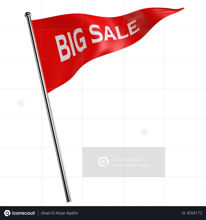Big Sale Flag  3D Illustration
