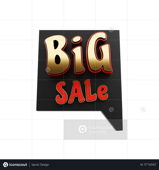 Big Sale Message  3D Icon