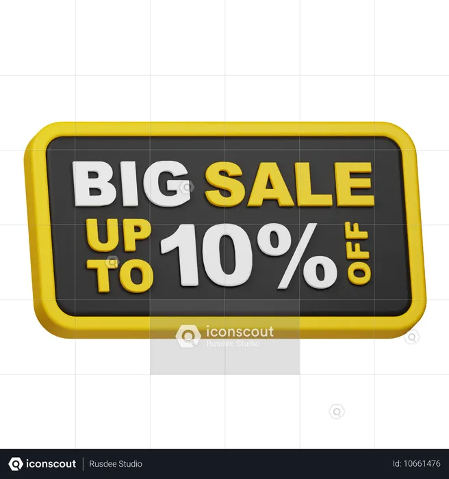 Big Sale Up To 10% Off  3D Icon