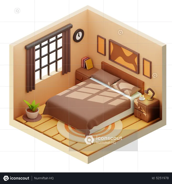 Big Size Bed Room  3D Icon