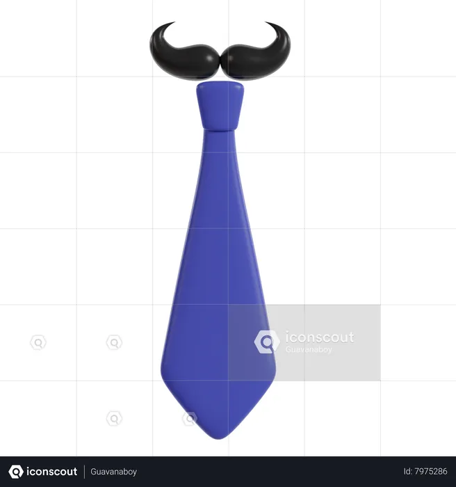 Bigode e gravata  3D Icon