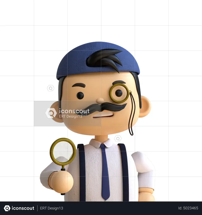 Homem bigode  3D Icon