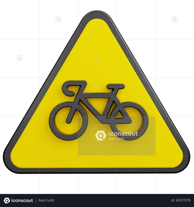 Bike Lane Sign  3D Illustration