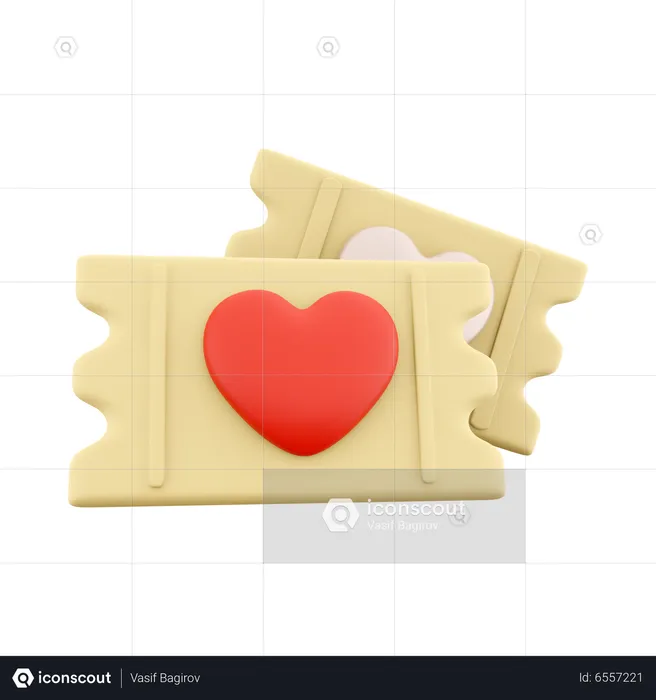 Bilhete de amor  3D Icon