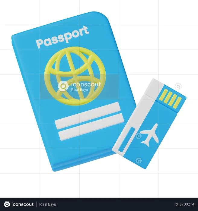 Bilhete de passaporte  3D Icon