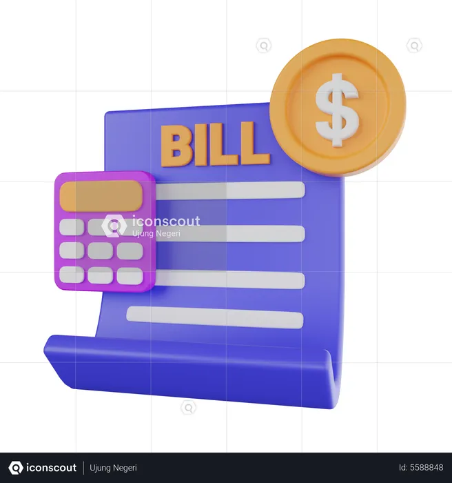 Bill  3D Icon