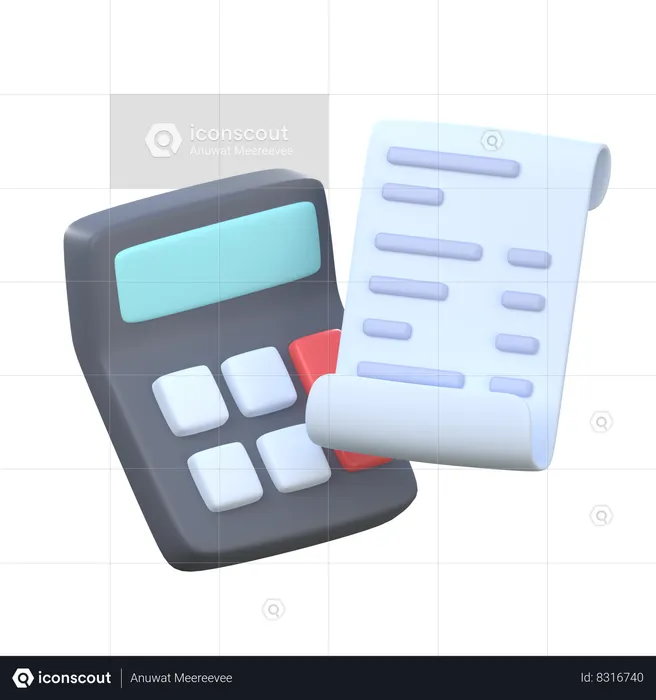 Bill Calculation  3D Icon