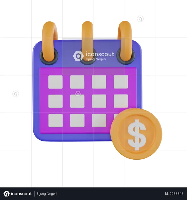 Bill Date  3D Icon