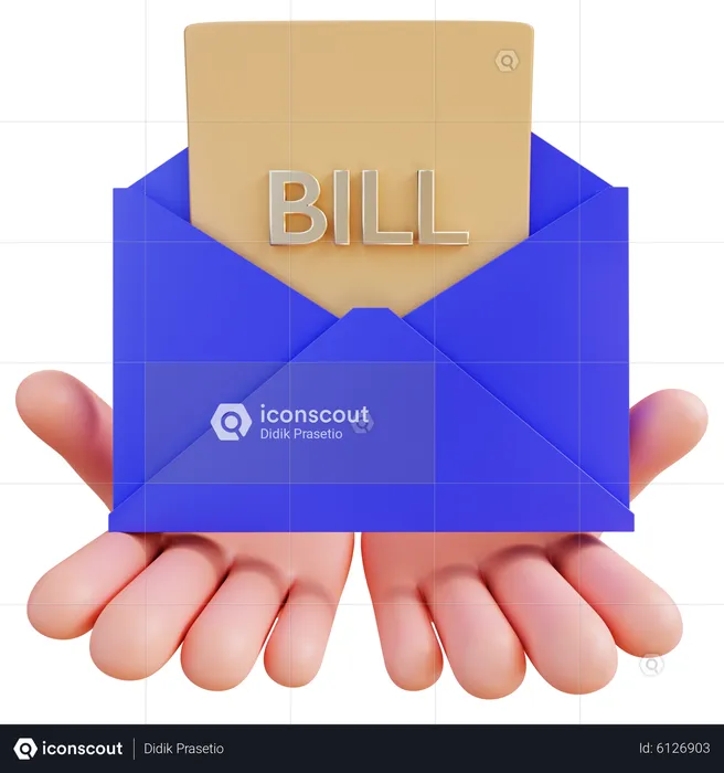 Bill Mail  3D Icon
