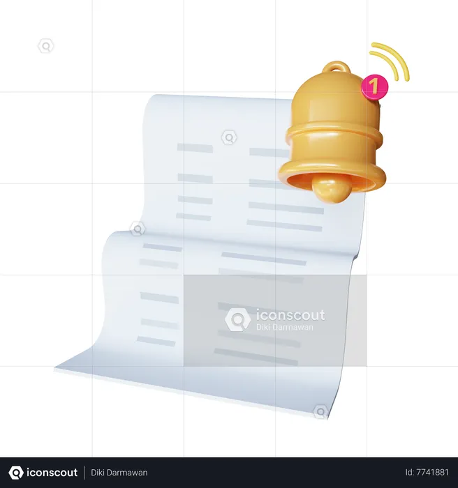 Bill Notification  3D Icon