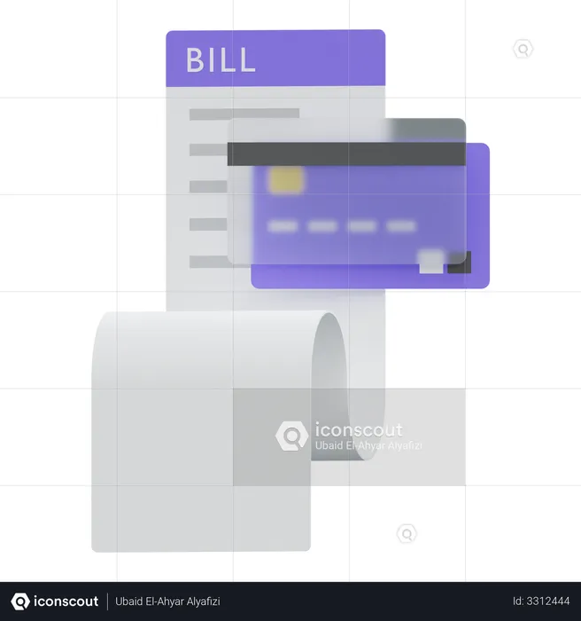 Bill Payment And Credit Card  3D Illustration