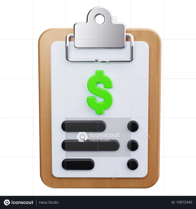 청구서 영수증  3D Icon