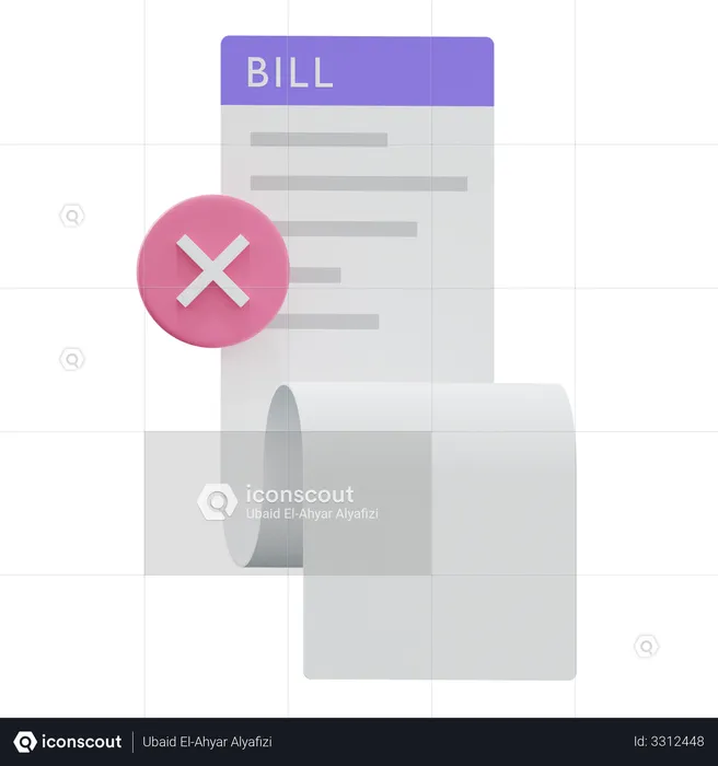 Bill Rejected  3D Illustration
