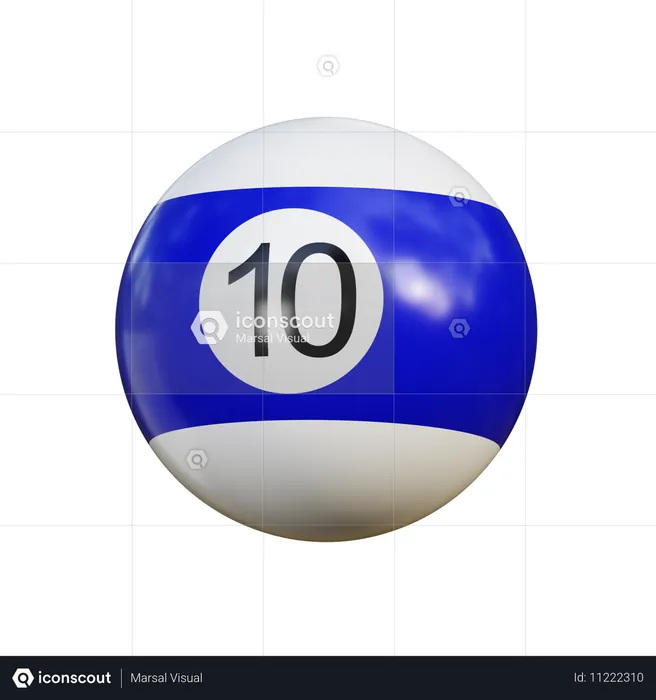 Boule de billard 10  3D Icon