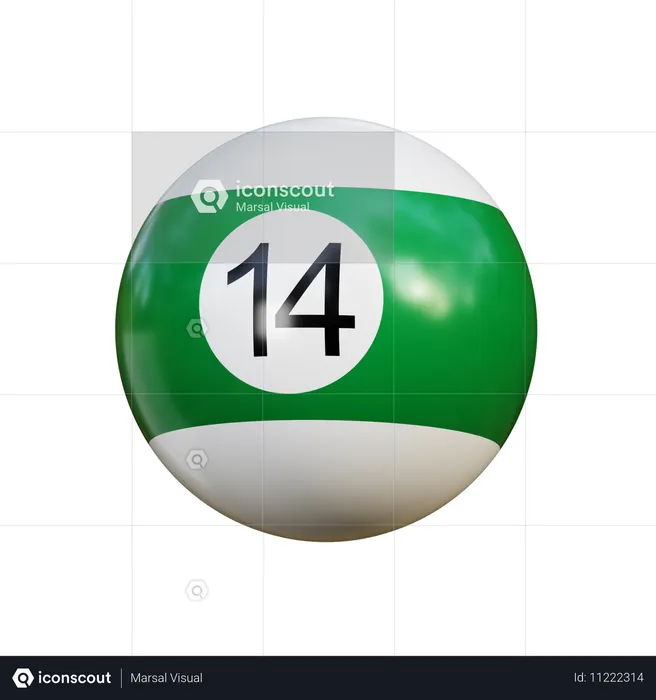 Boule de billard 14  3D Icon