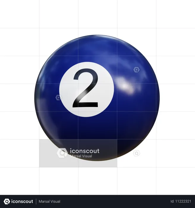 Boule de billard 2  3D Icon