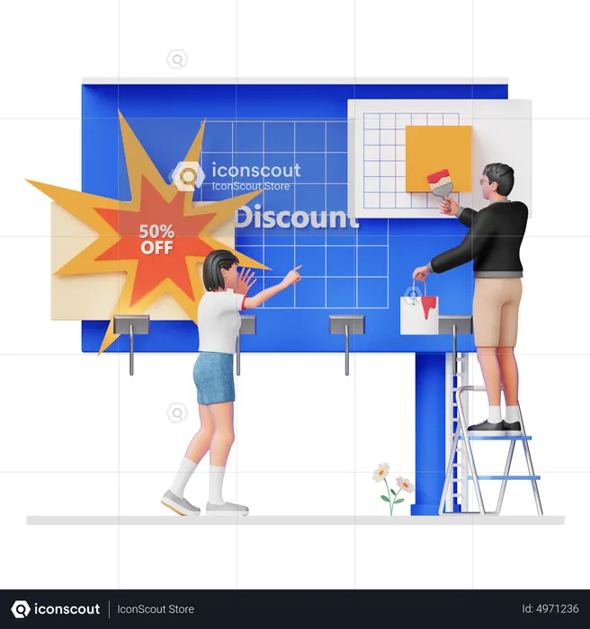 Billboard Ads Design  3D Illustration