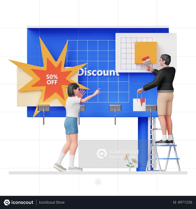 Billboard Ads Design  3D Illustration