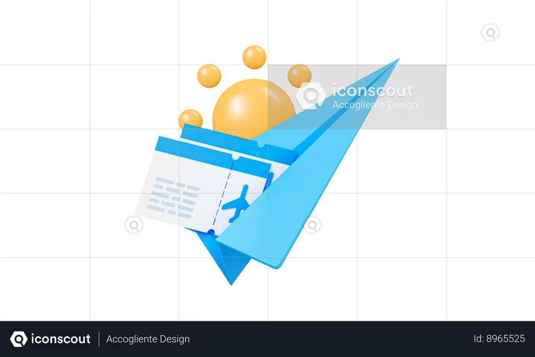 Billet d'avion  3D Icon